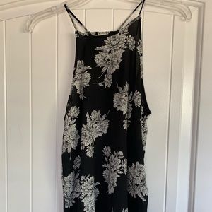 SOLD Black and white floral tank top